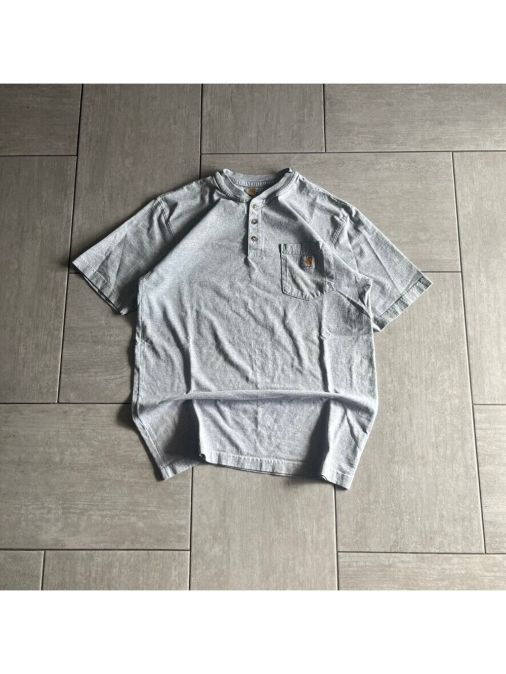 Carhartt Henley Pocket T-Shirt Medium Gray Casual Workwear